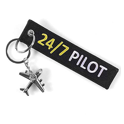 24/7 Pilot Schlüsselanhänger mit kleinem Flugzeug