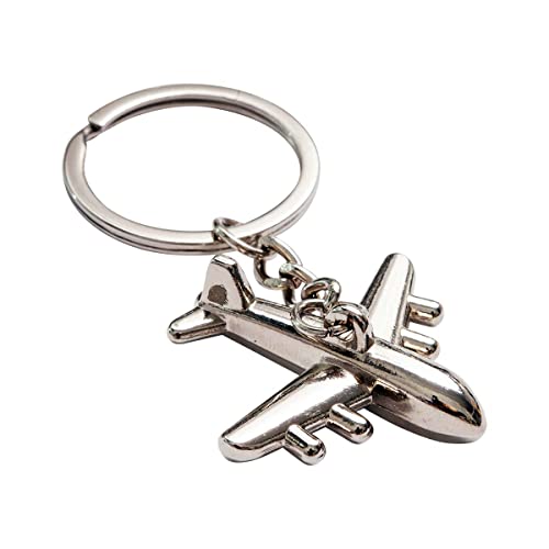 Schlüsselanhänger mit kleinem silbernen Flugzeug