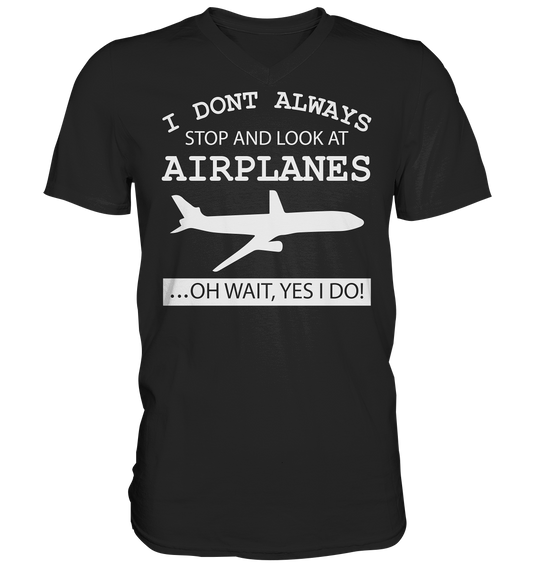 LOOK AT AIRPLANES - Mens V-Neck Shirt